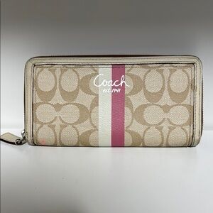 Vintage Coach Signature Stripe Wallet